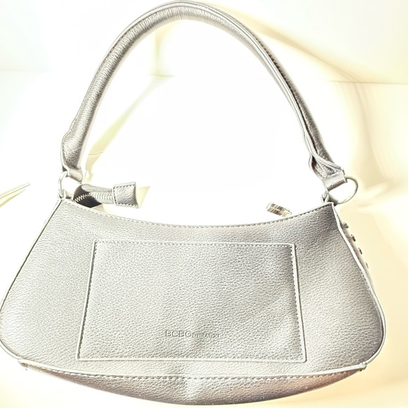 BCBGeneration Black Shoulder Bag Silver Chain Detail Purse - Picture 3 of 11
